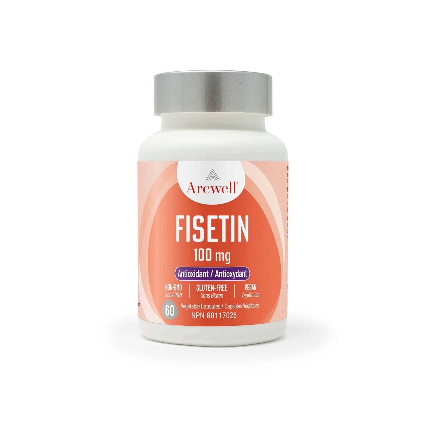 Arcwell fisetin, 100 mg, antioxidant, 60 vegetable capsules