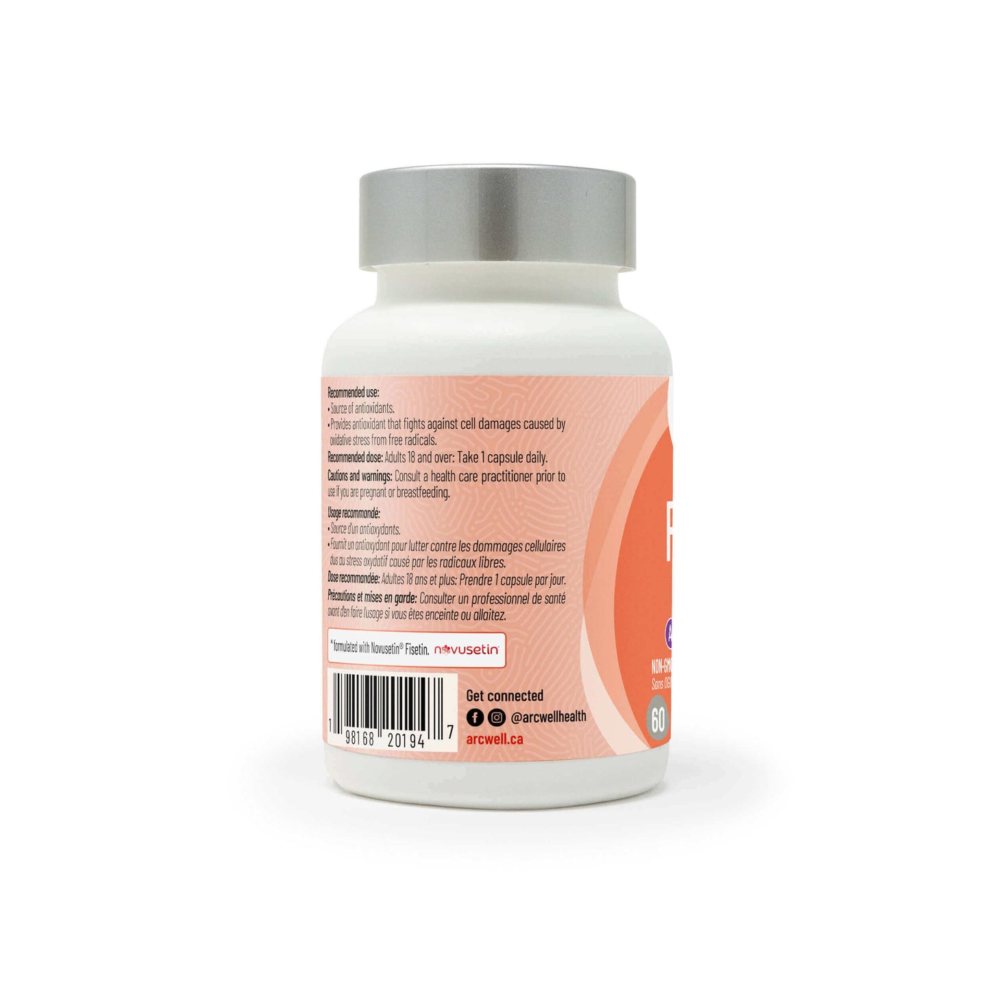 Arcwell fisetin, 100 mg, antioxidant, 60 vegetable capsules